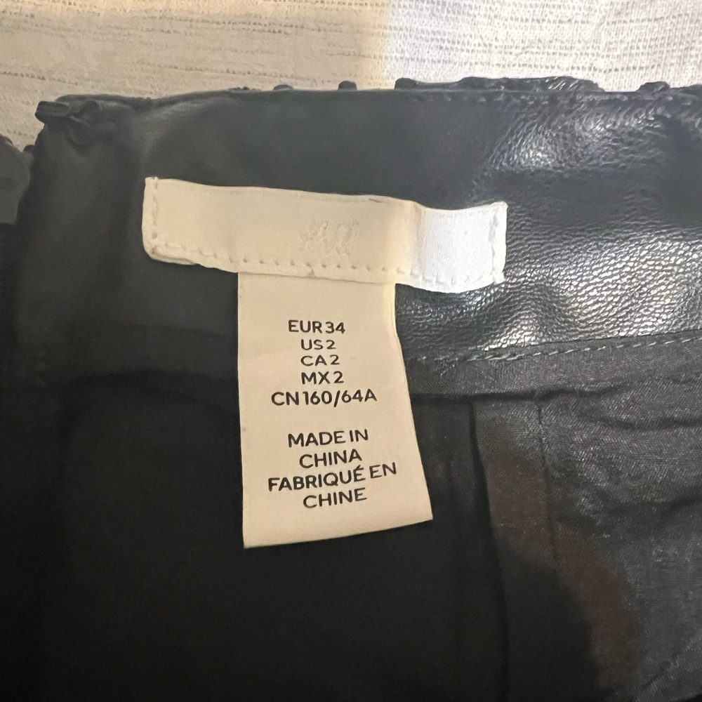 H&M Embroidered Faux Leather Mini Skirt - Picture 3 of 3